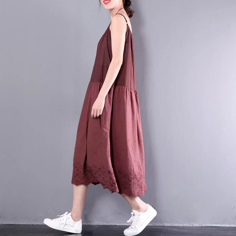 2017 red sleeve summer dress oversize maxi dresses fine cotton gowns Comfortable Bohemian Maxi Dress