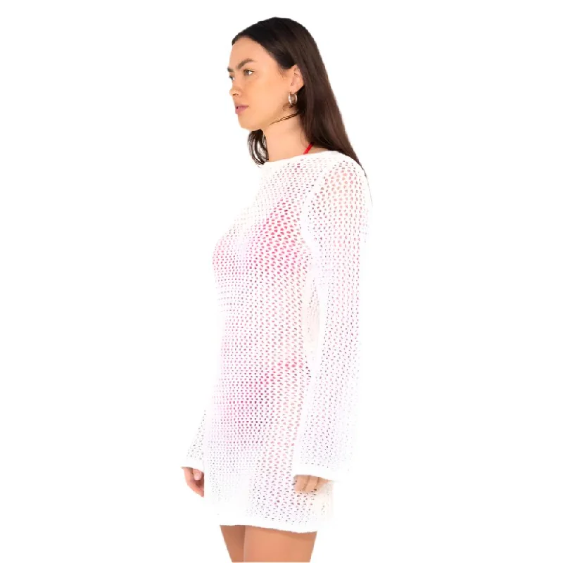 Amalfi Long Sleeve Knit Mini Dress - Womens Elegant Sequin Mini Dress