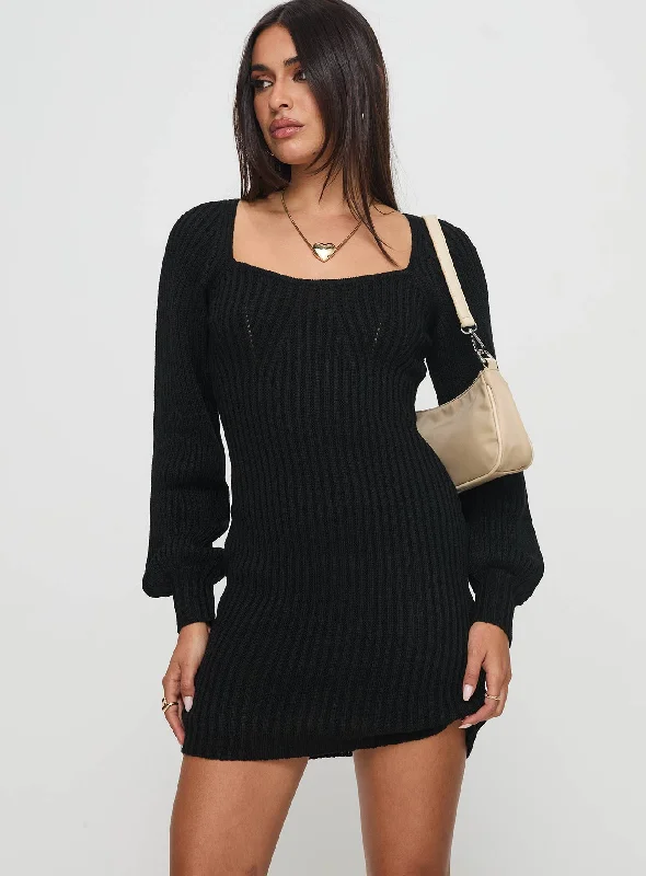 Bohemia Mini Dress Black Trendy Mesh Mini Dress