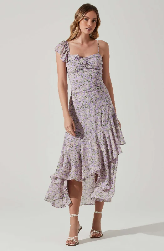 Camelia Floral Midi Dress Chic Lace Detail Midi Dress