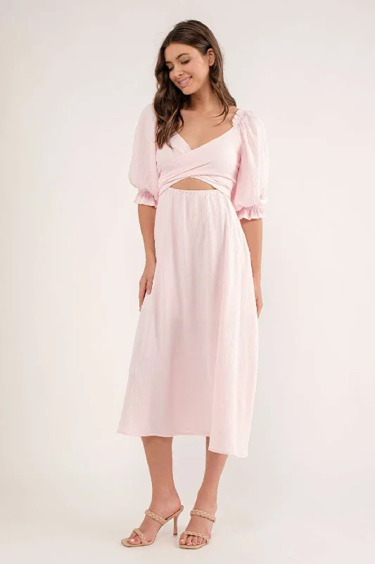 Light Pink Cutout Maxi Dress Classic Strapless Maxi Dress