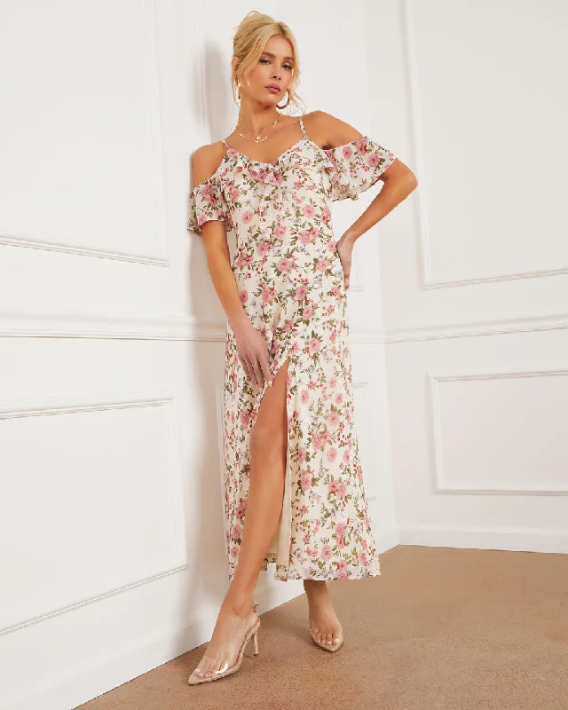 Marissa Floral Midi Dress Fashionable A-Line Midi Dress