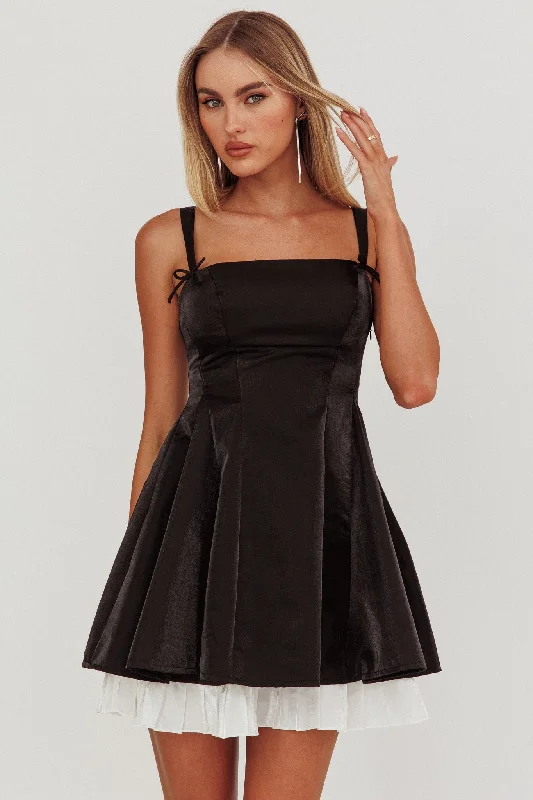 Night Rider Fit And Flare Mini Dress Black Elegant Lace Mini Dress