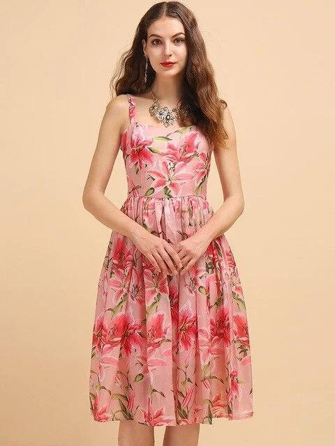 Simply Chic Floral Midi Dress Elegant Floral Skirt Midi Dress