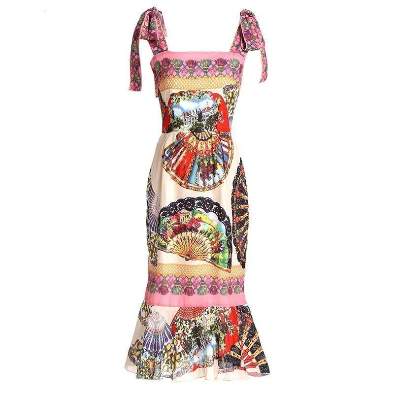 Sweet Darling Floral Midi Dress Fashionable High-Neck Midi Dress