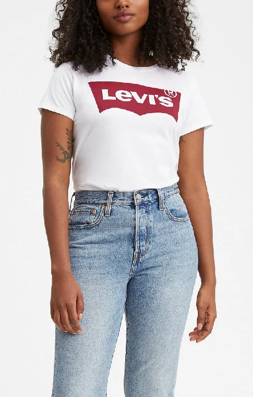 Levi's W the Perfect Graphic Tee Spandex Blend Rayon Blend Denim Blend