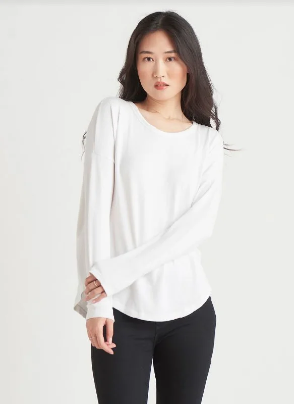 Dex Knit Long Sleeve Tee Solid Print Embellished