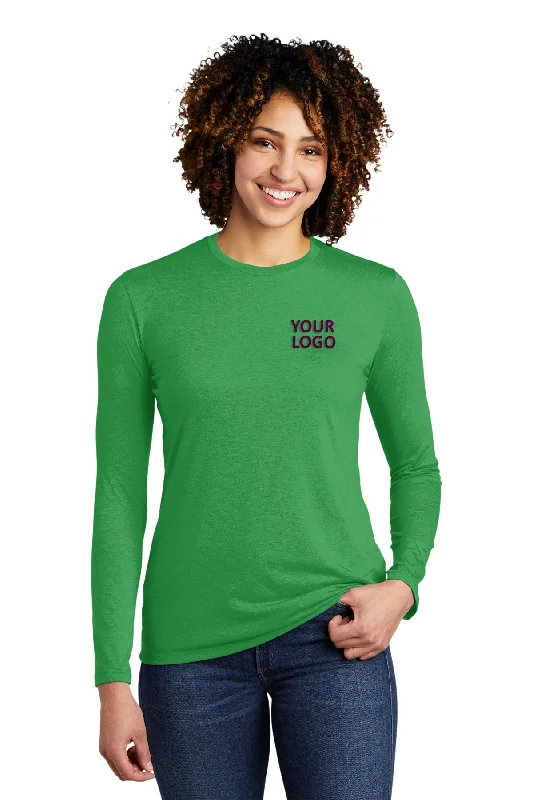 Allmade Women's Tri-Blend Branded Long Sleeve Tee, Enviro Green Mesh Canvas Denim