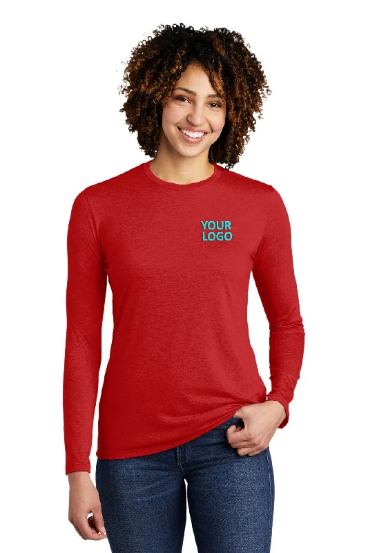 Allmade Women's Tri-Blend Customized Long Sleeve Tee, Rise Up Red Welt Pockets Slit Pockets Flap Pockets