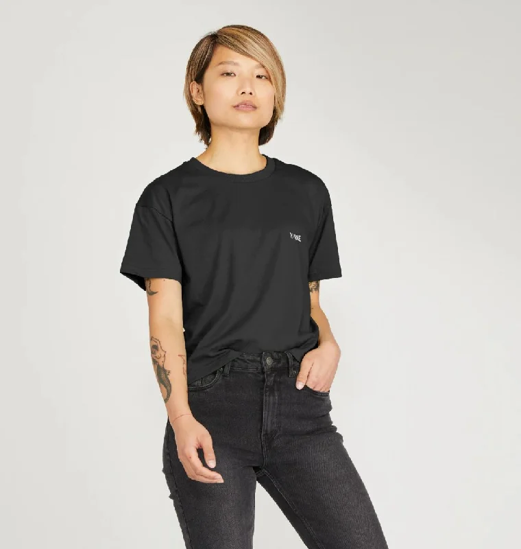 B-Relaxed Crop T-shirt Black Lace Blend Ribbed Blend Corduroy Blend