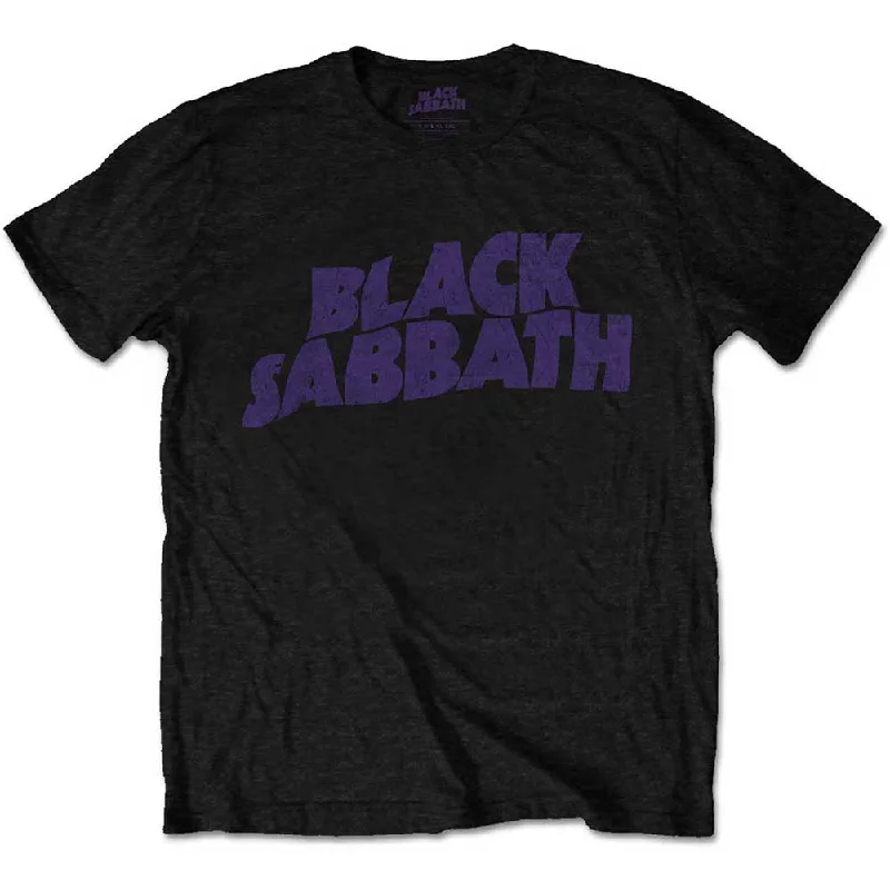 BLACK SABBATH Attractive T-Shirt, Vintage Way Logo Houndstooth Herringbone Solid