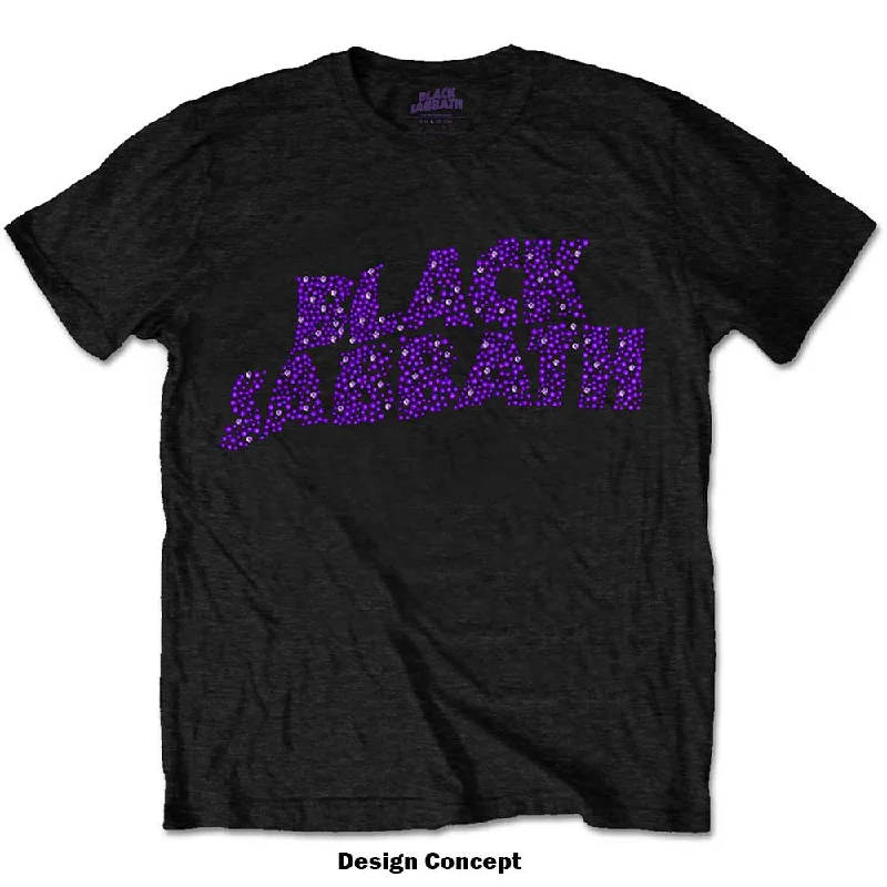 BLACK SABBATH Attractive T-Shirt, Wavy Logo Polka Dot Checkered Tartan