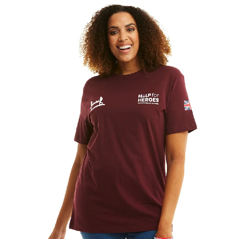 Burgundy Heritage T-Shirt Boxy Fit Fitted Loose