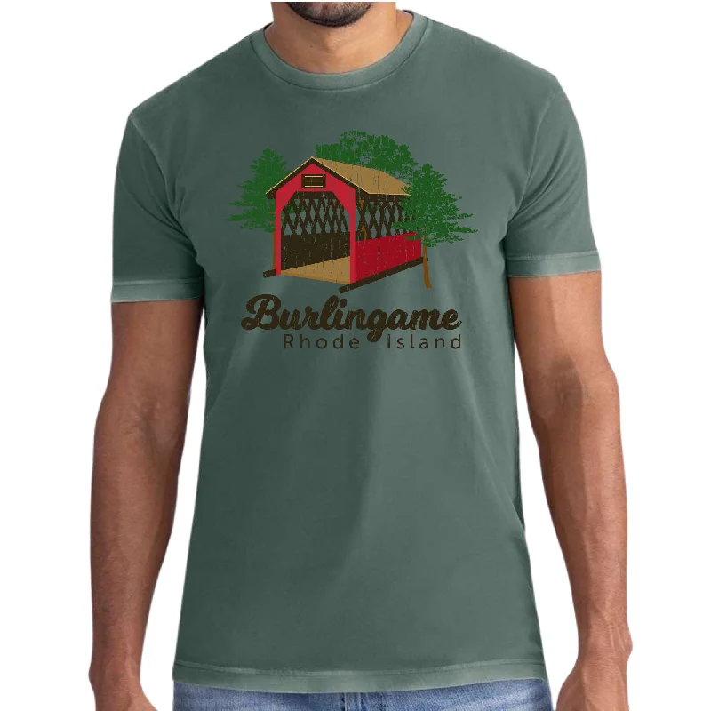 Burlingame Royal Pine Soft Washed Vintage Tee Fitted T-Shirt Seamless Stretchy