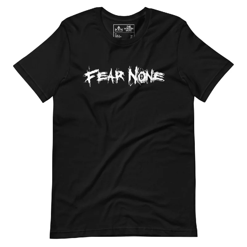 FEAR NONE Unisex Tee (Dark) Front Pockets Side Pockets Patch Pockets