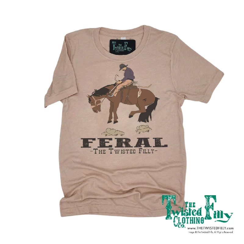 FERAL - S/S Crew Neck Adult Tee - Dusty Rose Fashionable Trendy Casual