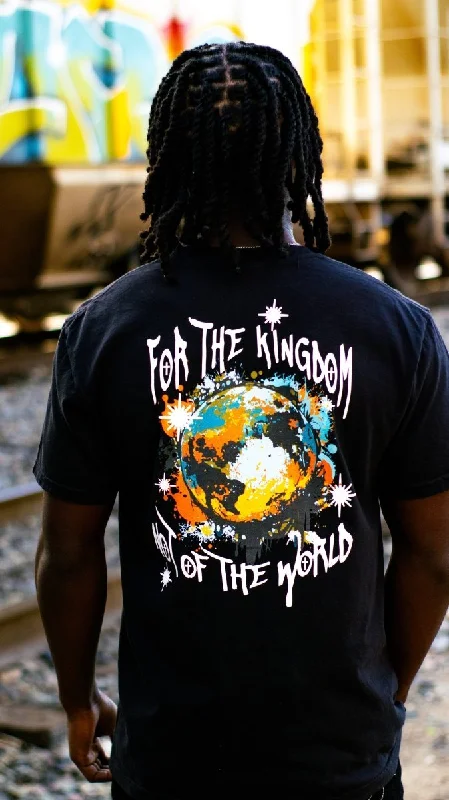 For The Kingdom Garment-Dyed Heavyweight Tee (Black) Mesh Blend Leather Blend Suede Blend