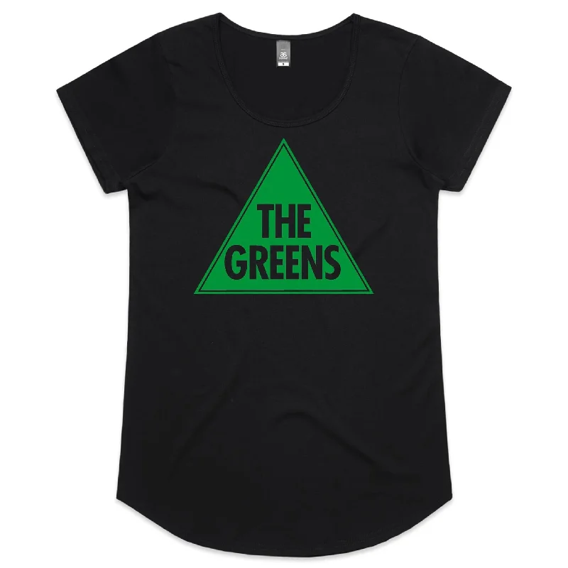 Greens Logo on Black - Womens Scoop Neck T-Shirt Elegant Classic Vintage