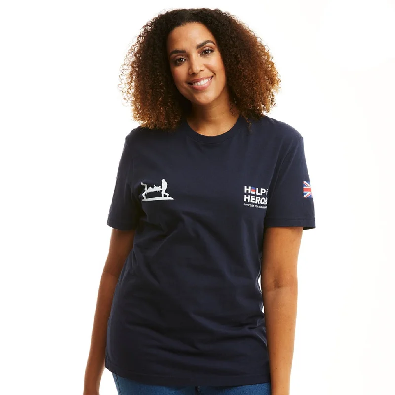 Heritage T-Shirt in Navy Asymmetrical Pockets Print