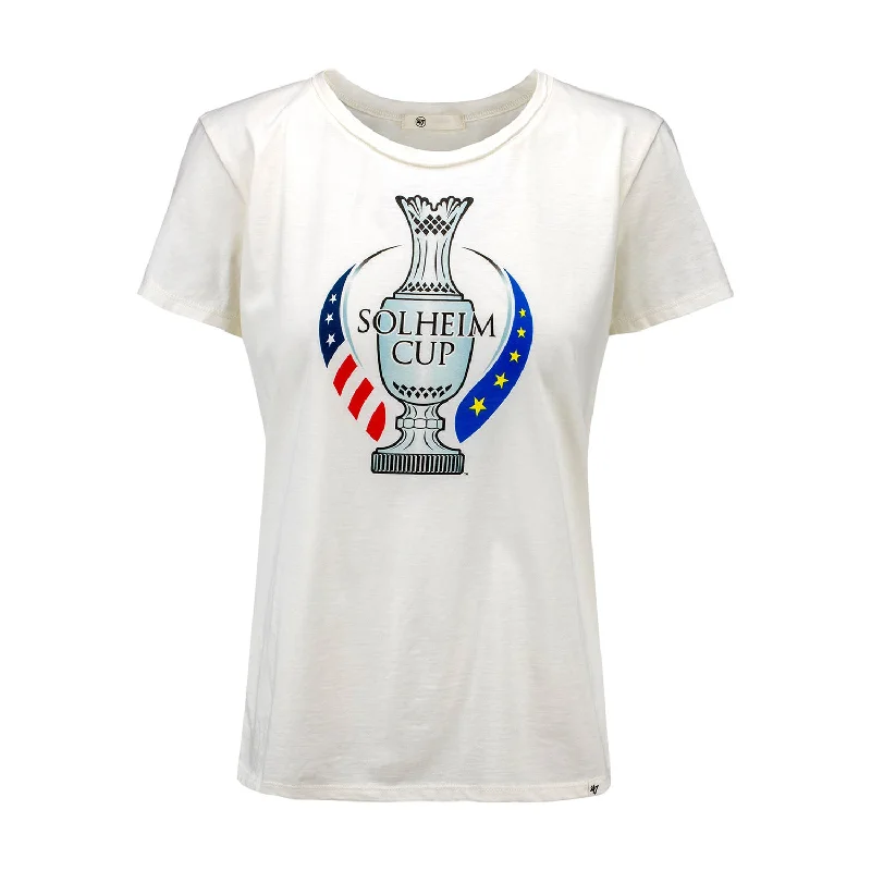 47 Brand Solheim Cup Women's Premier Frankie Short Sleeve Tee in White Graphic Embroidered Appliqued