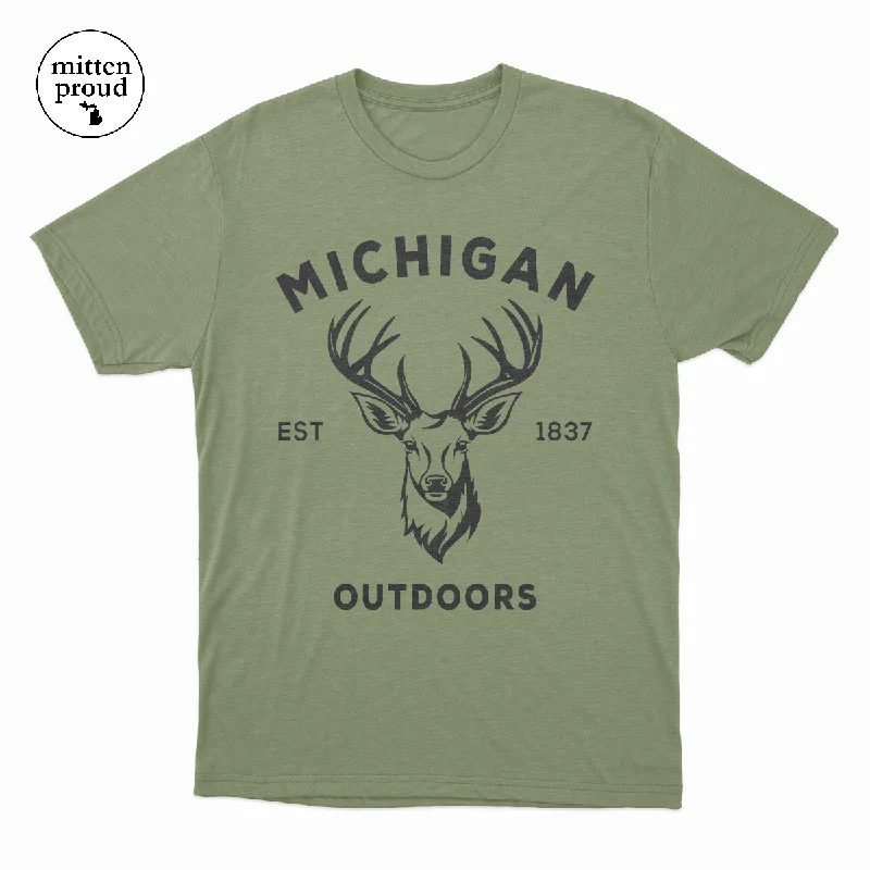 Michigan Outdoors - Unisex Tee Solid Color Striped Floral