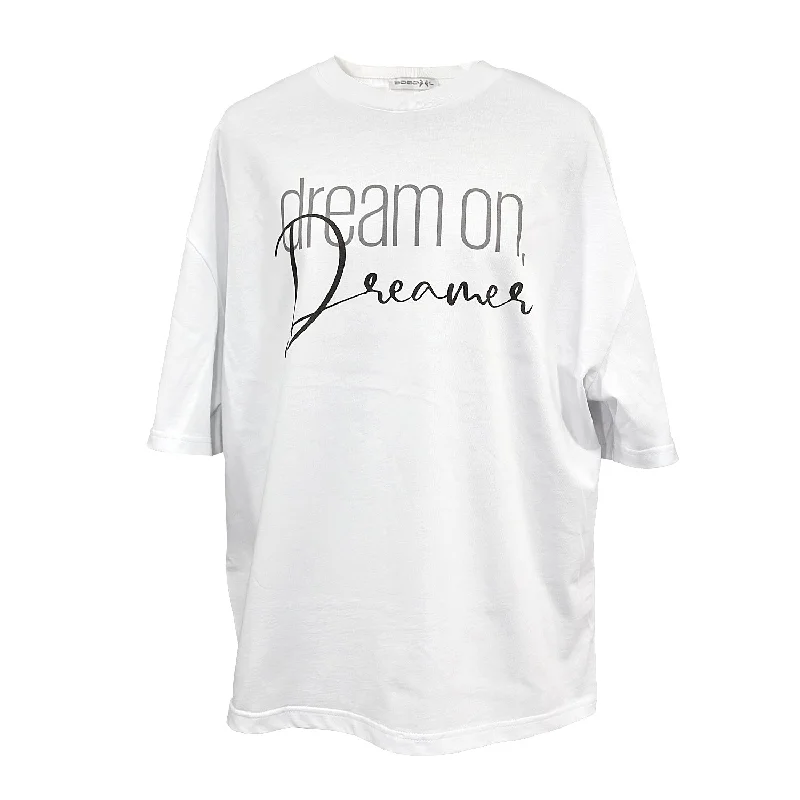 T-Shirt "Dream on Dreamer" Embroidered Appliqued Beaded