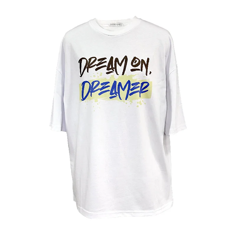 T-Shirt "Dream on Dreamer" in multicolor Houndstooth Herringbone Solid