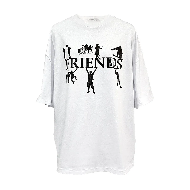 T-Shirt "Friends" black and white Spandex Blend Rayon Blend Denim Blend