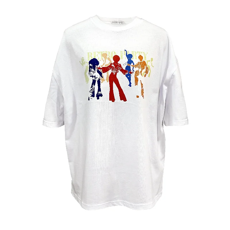 T-Shirt "Retro party" multicolor Terry Blend Velvet Blend Canvas Blend