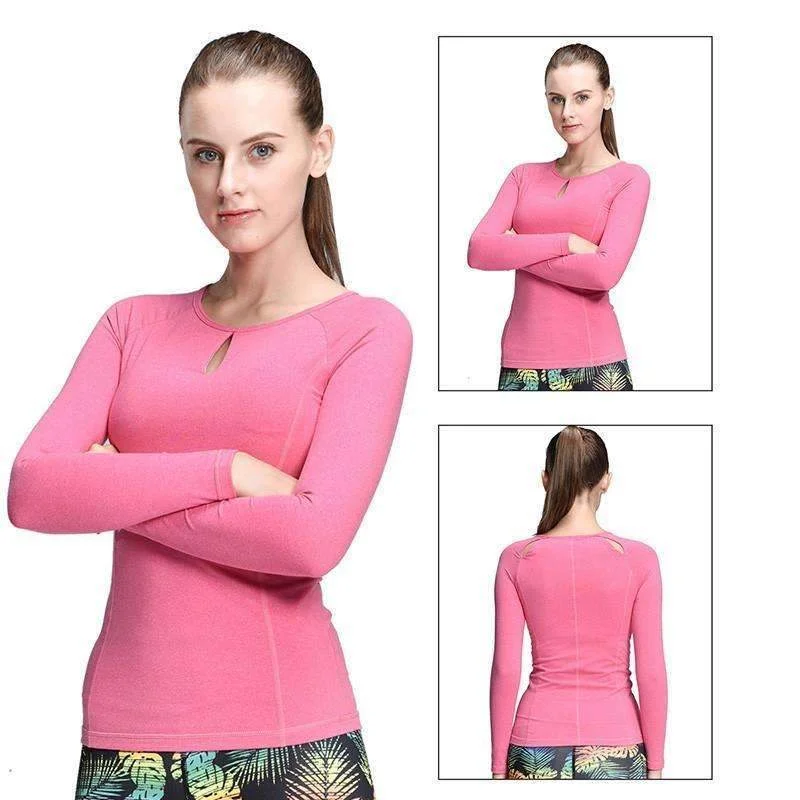 Women Compression Sport T-Shirt Running Mujer Deportivas Woman FitnessT-Shirt Running Women Clothes Long Sleeve Yoga Tops Rayon Velvet Corduroy