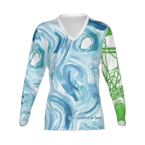 Blue Whirlwind Long Sleeve Graphic Tee Elasticated Padded Insulated