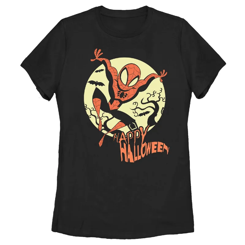 Women's Marvel Hallow Moon T-Shirt Ribbed Striped Patterned