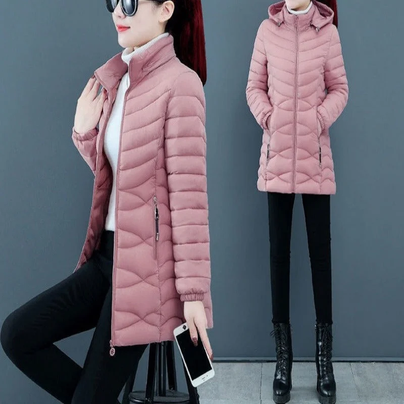 Autumn Winter Ultra-Light Thin Down  Waterproof Coat for Women - Slim Short Hooded Parka Jacket, Warm Women's Outerwear Clothing. One-Shoulder Jacket Off-the-Shoulder Jacket Asymmetrical Jacket