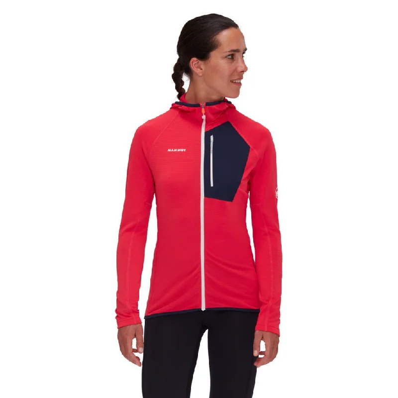 Mammut Women's Aenergy Light ML Hooded Jacket Front Pockets Side Pockets Patch Pockets