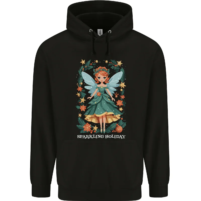 A Christmas Fairy Sparkling Holiday Xmas Mens 80% Cotton Hoodie Hoodie with High-Low Hem Asymmetrical Trendy