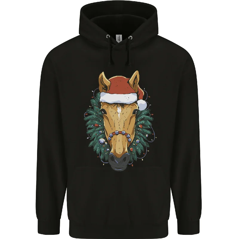 A Christmas Horse Equestrian Mens 80% Cotton Hoodie Hoodie with Print Artistic Unique