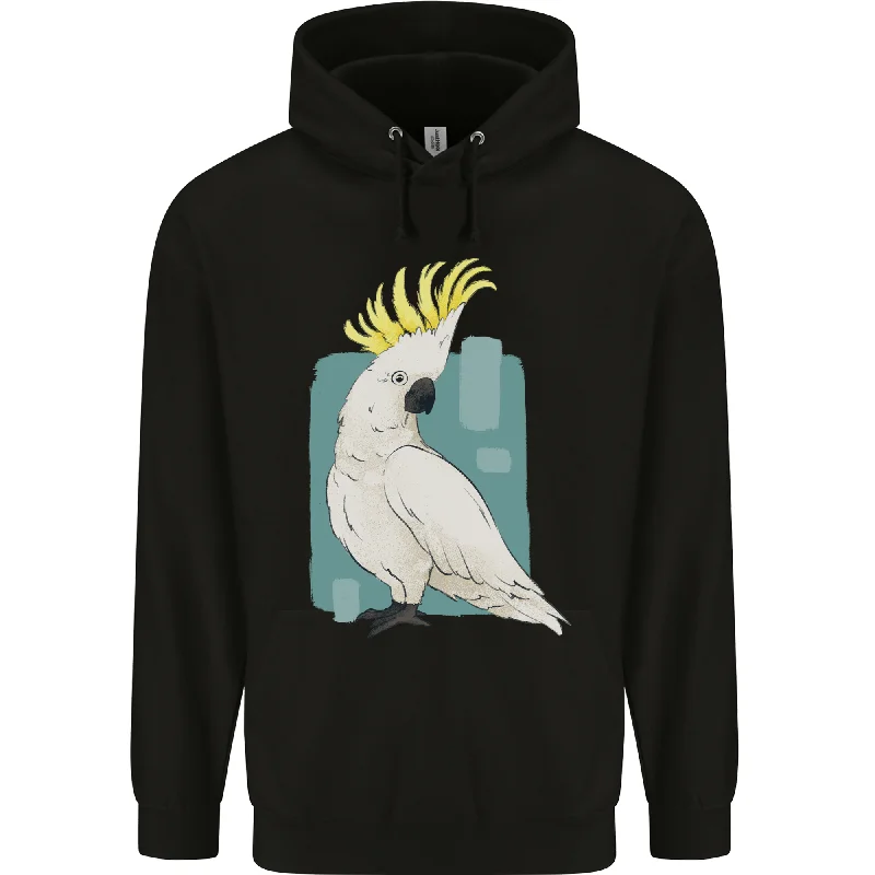 A Cockatoo Mens 80% Cotton Hoodie Hoodie with Hem Lace Feminine Delicate