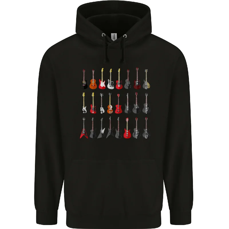 A Collection of Guitars Guitarist Electric Mens 80% Cotton Hoodie Hoodie Dress Longline Feminine