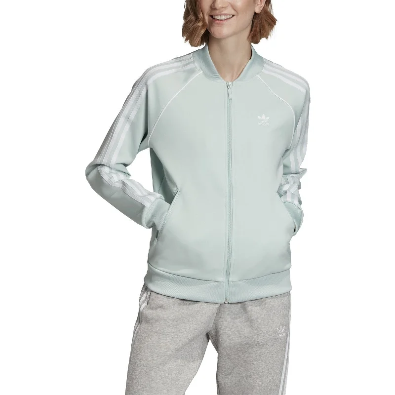 Adidas SST Women's Track Jacket Vapor Green Belted Jacket Elasticated Jacket Padded Jacket