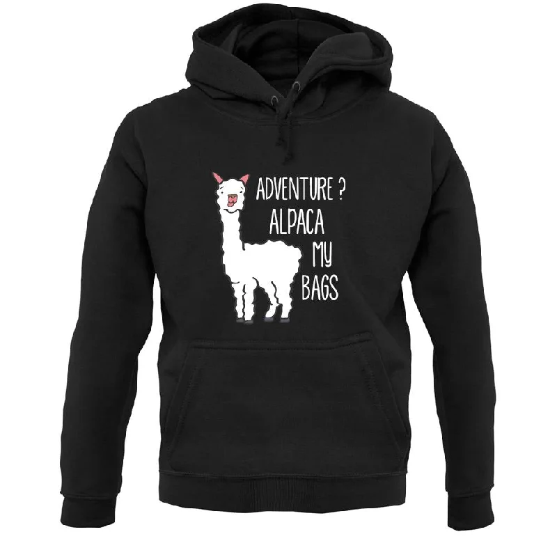 Adventure Alpaca My Bags Unisex Hoodie Hoodie with Hem Patch Decorative Personalized