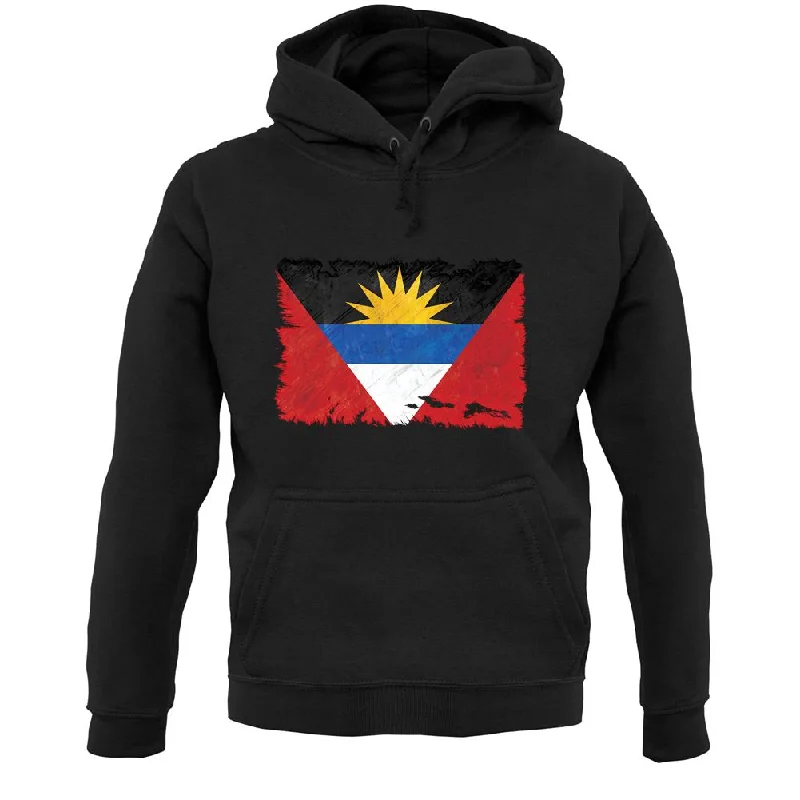 Antigua And Barbuda Grunge Style Flag Unisex Hoodie Hoodie with Turtle Neck Cozy Winter