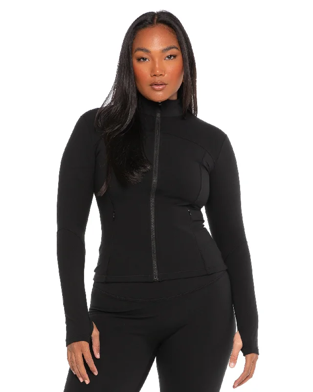 Aura Jacket - Black Front Pockets Side Pockets Patch Pockets