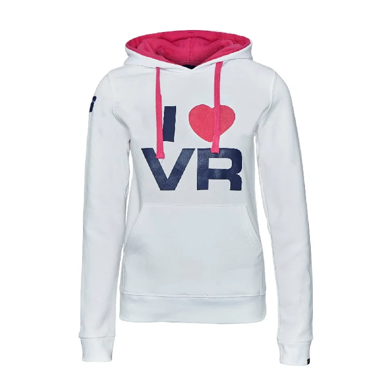 SWEATSHIRT ladies Hoody Bike MotoGP I Love Valentino Rossi NEW! Hoodie White M Hoodie with Hem Elastic Stretchable Comfortable