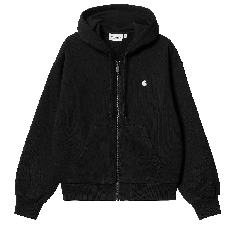 Carhartt WIP Womens Hooded Casey Jacket Black / Silver Nylon Jacket Polyester Jacket Spandex Jacket