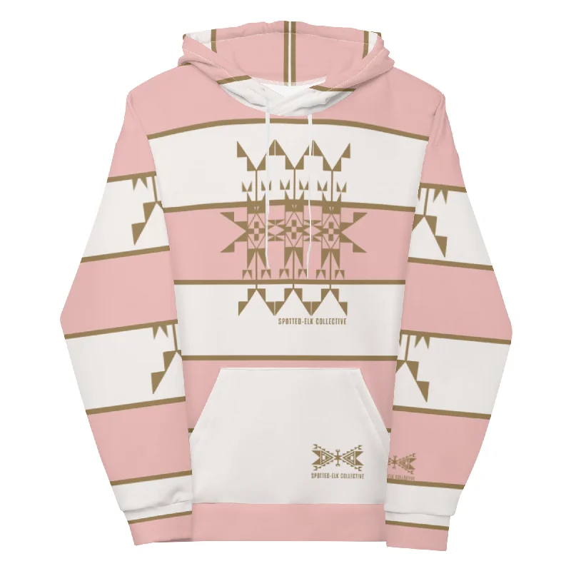 Chekpa Stripes Pink Unisex Hoodie Hoodie with Pattern Geometric Abstract