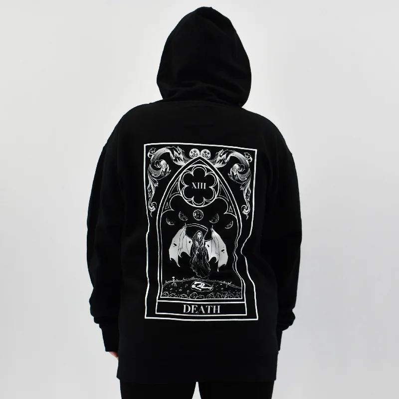 Death Tarot Zip Hoodie THE PRETTY CULT Hoodie with Rhinestones Sparkly Elegant