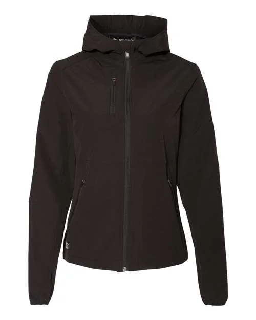 Dri Duck 9411 Women's Ascent Soft Shell Hooded Jacket - Black Knit Jacket Woven Jacket Fleece Jacket