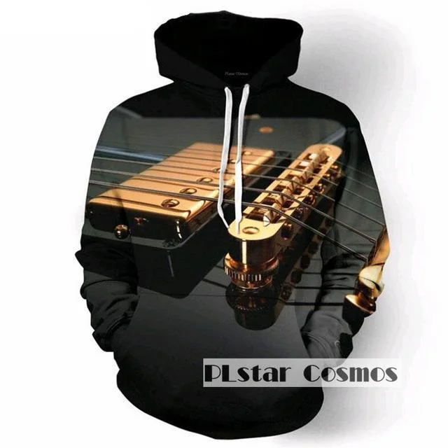 Electric Guitar Strings Hoodie Hoodie with V-Neck Classic Versatile