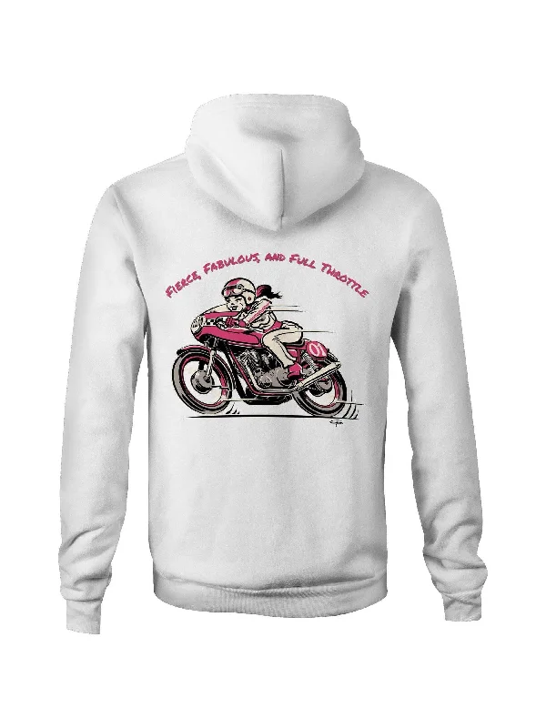 Fierce Fabulous and Full Throttle - Fleecy Womens Hoodie Hoodie with Frayed Bohemian Relaxed