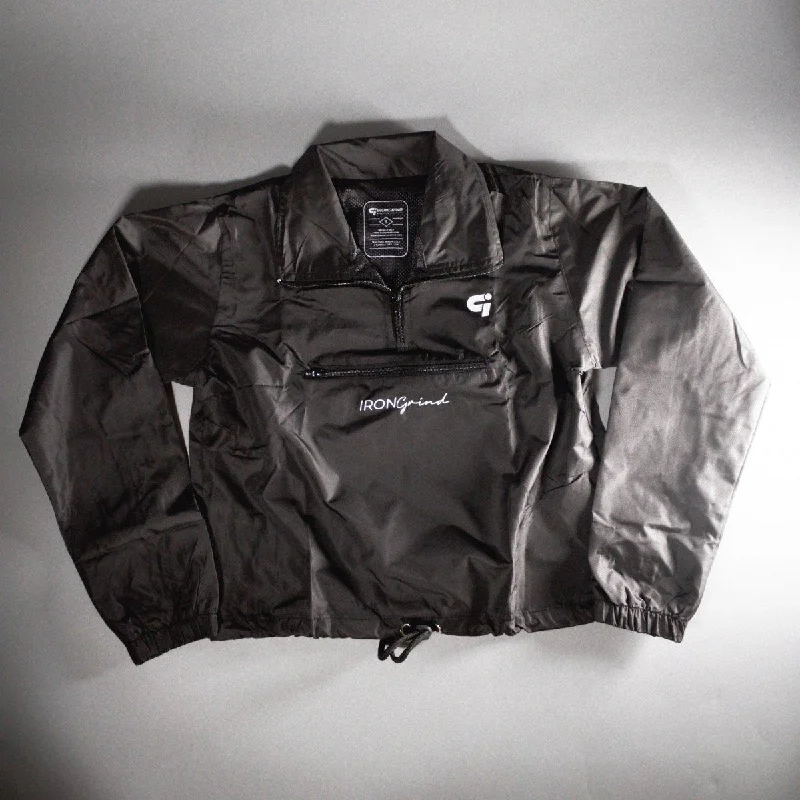 Hava Windbreaker Jacket - Black Fleece Jacket Down Jacket Feather Jacket